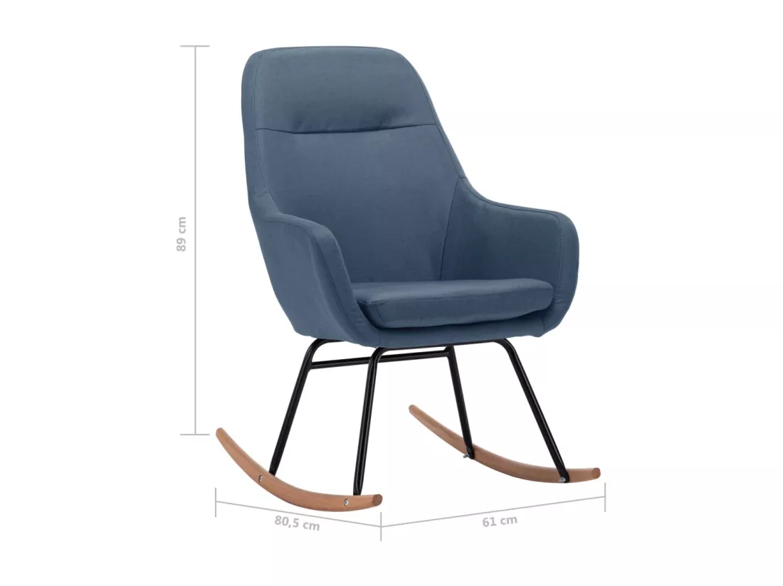 Chaise à bascule Bleu Tissu