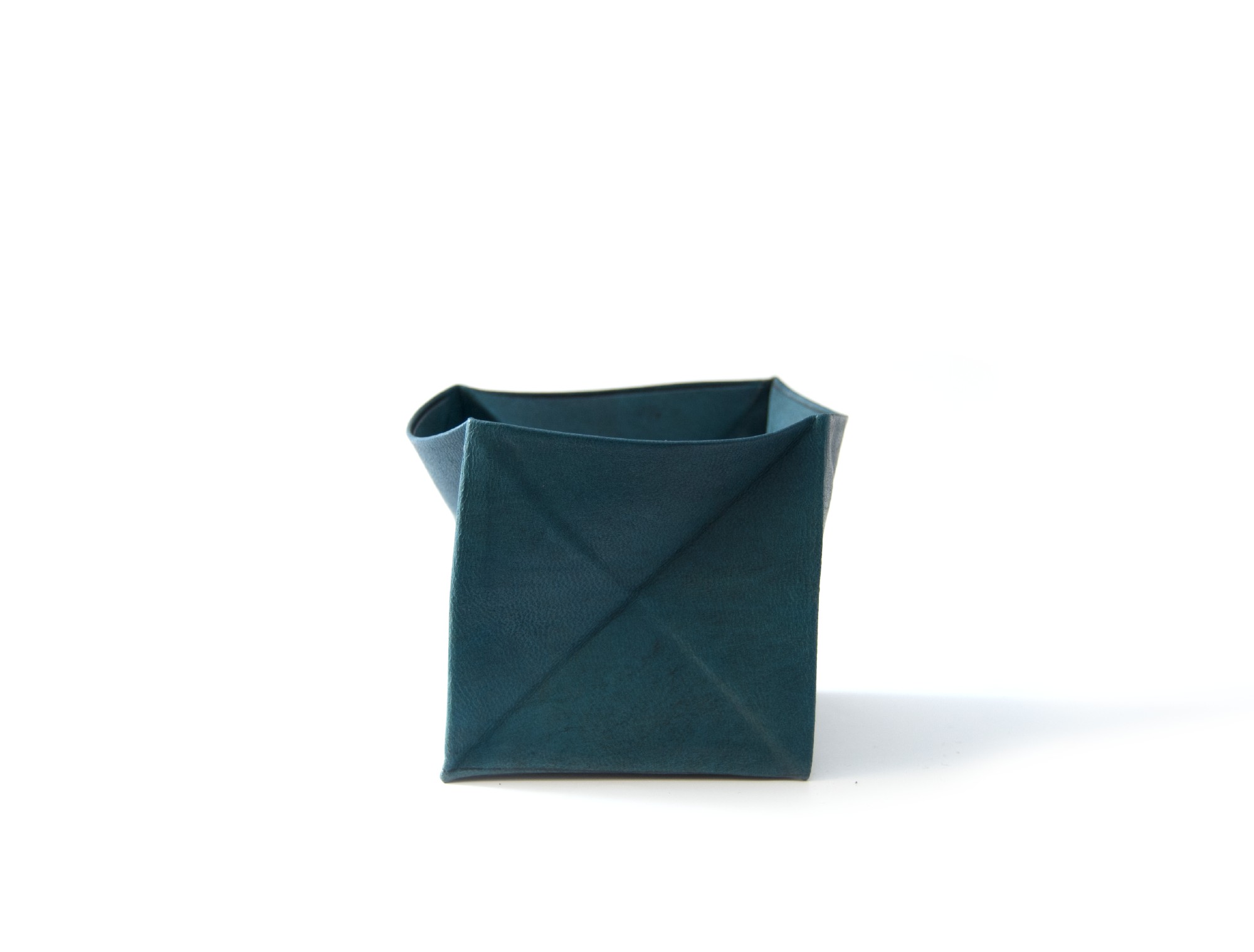 Falt-Münzbörse aus Leder, blau, B 7 cm, T 7 cm, H 7 cm günstig bestellen