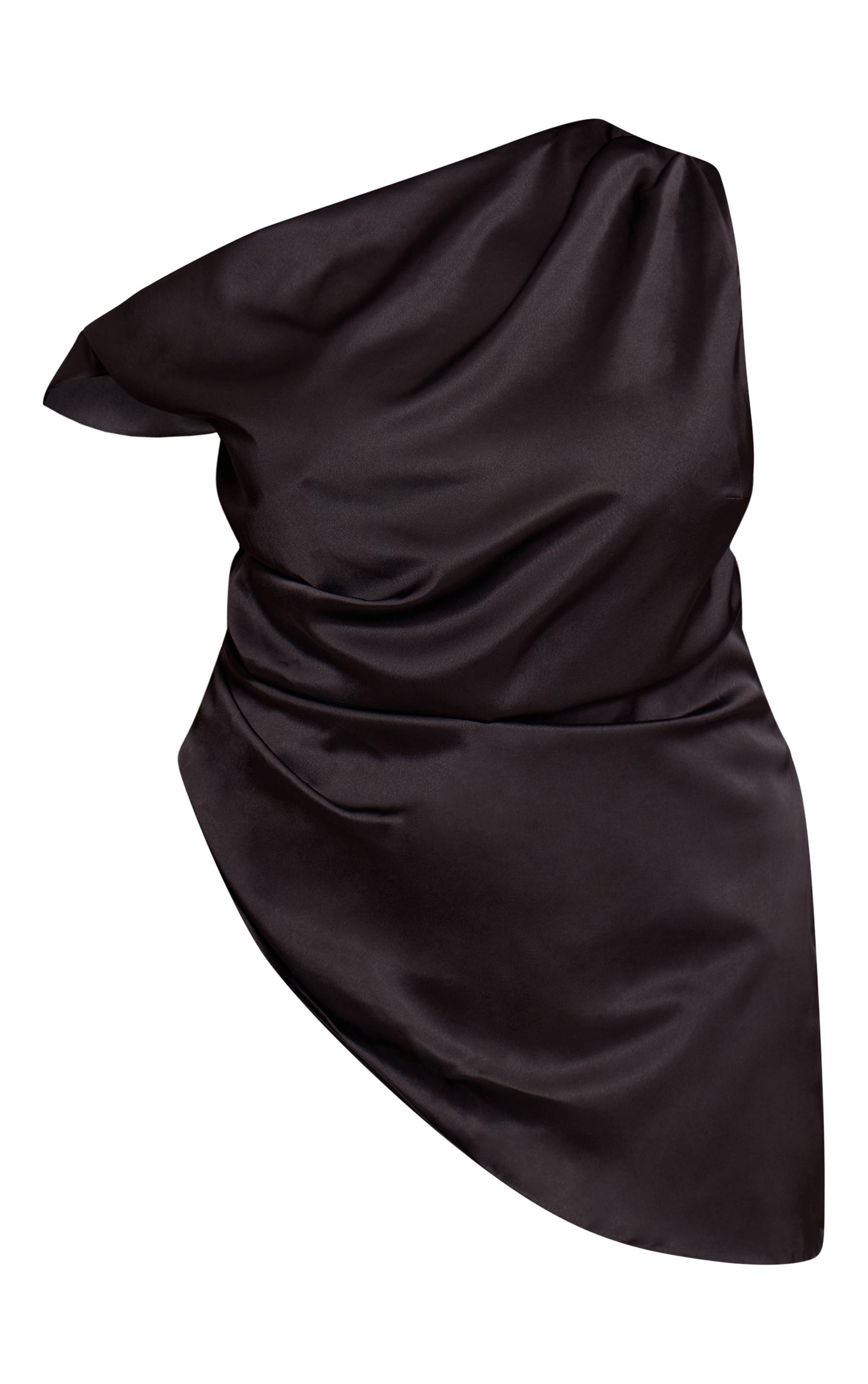 Noir Haut Grande Taille En Satin Avec Détail Nœud