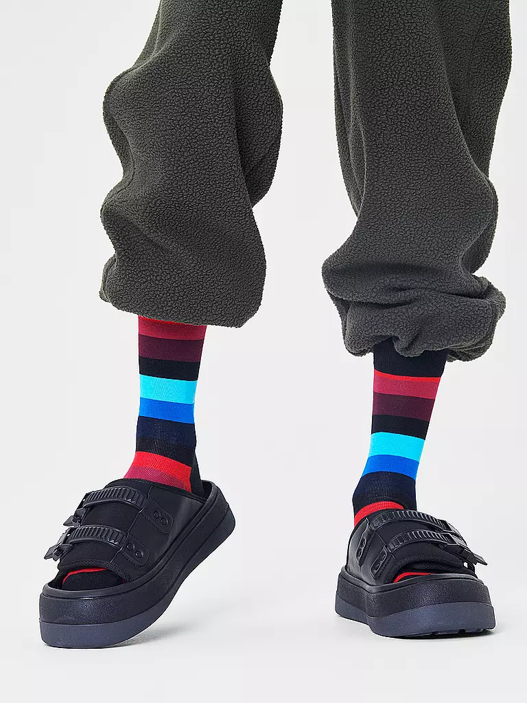 HAPPY SOCKS Herren Socken STRIPE 41-46 black bunt