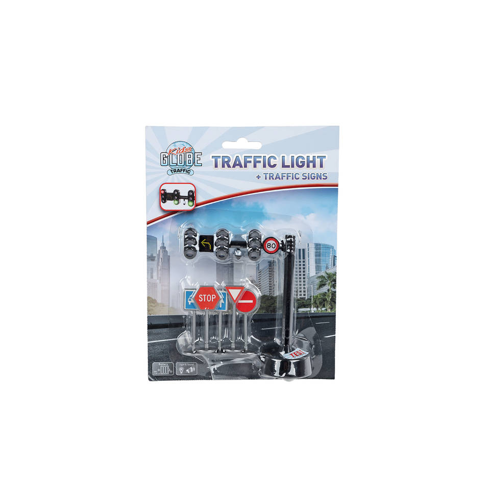 Kids Globe Traffic stoplicht en verkeersborden