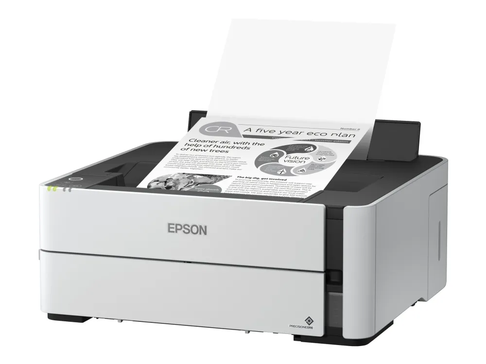 Epson EcoTank M1180 - Printer - S/H - Duplex - blækprinter - kan genopfyldes - A4/Legal - 1200 x 2400 dpi - op til 20 spm - kapacitet: 250 ark - USB 2.0, LAN, Wi-Fi