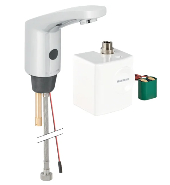 Geberit wastafelkraan type 185 1-gats wastafelkraan koud of voorgemengd water chroom
