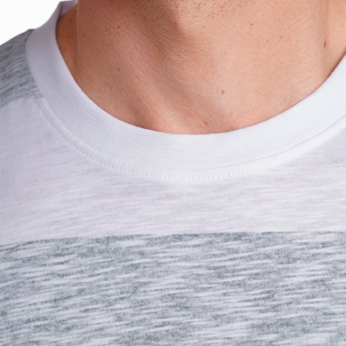 VanVaan Denim Herren T-Shirt mit Blockstreifen dunkelgrün / weiss