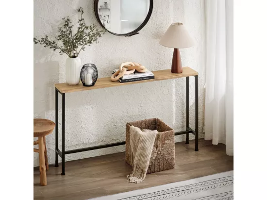 SoBuy FSB19-E Table Console, Table d'appoint, Bout de canapé, Table d’entrée pour Salon, Chambre, Cadre et 4 Pieds en Fer