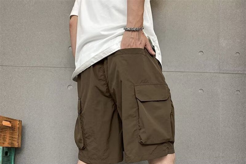 Capbrew - Effen cargoshorts met trekkoordtaille