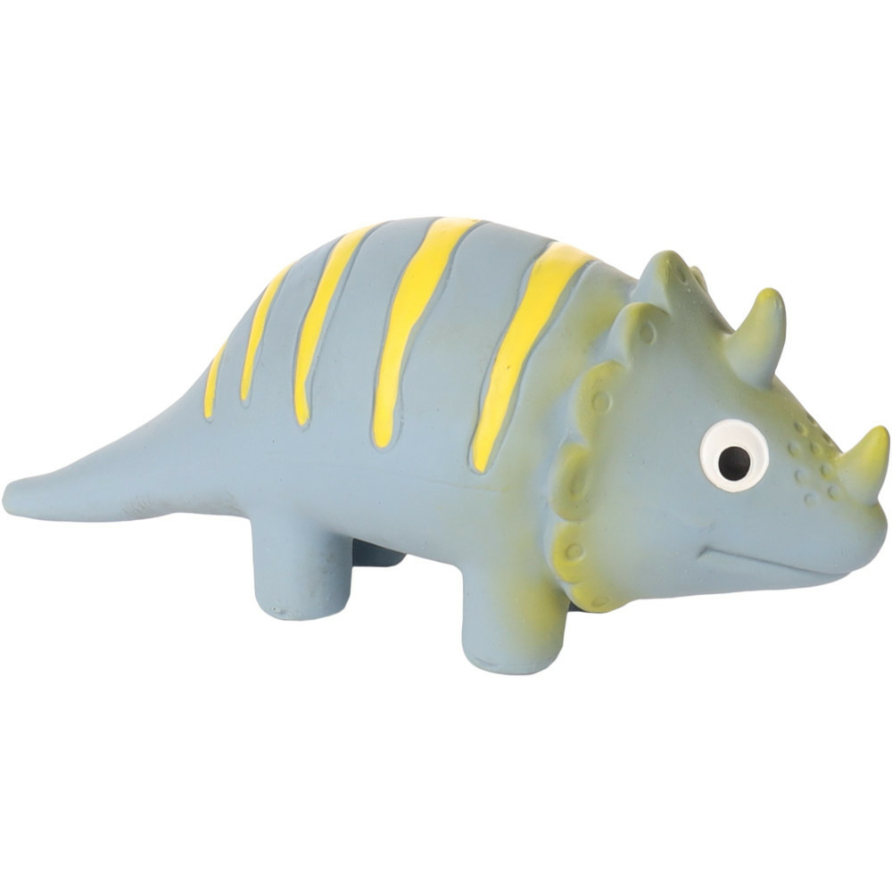 Jouet dinosaure gris en latex hauteur 9 cm pour chien