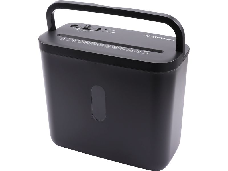 Genie Aktenvernichter 440X Schwarz P4, 4 Blatt Kompakter Aktenvernichter im Partikelschnitt für bis zu 4 Blatt DIN A4 (80 g/m²) pro Arbeitsgang
