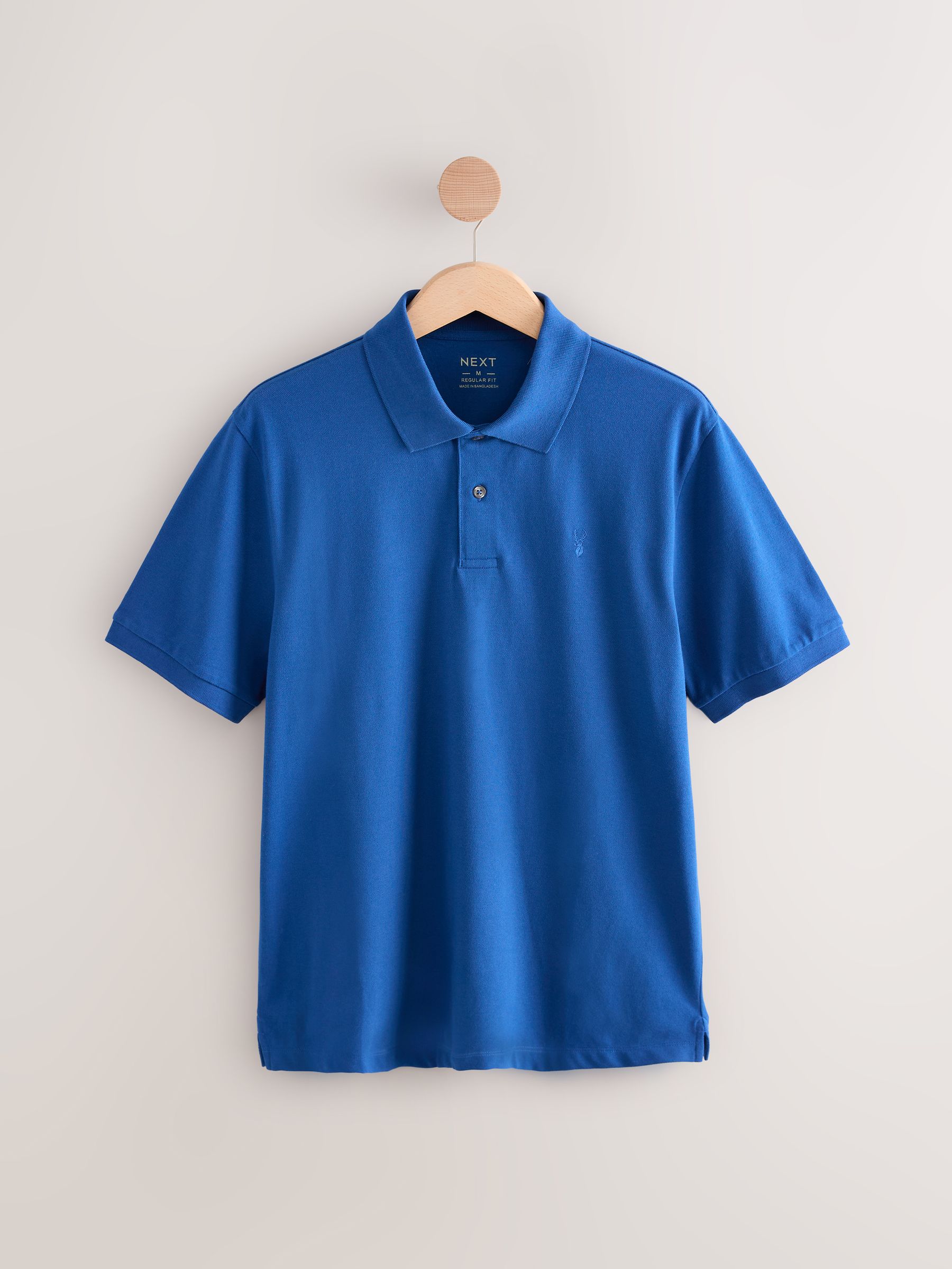Donkerblauw - Normale Pasvorm - Long-Sleeve Pique Polo Shirt
