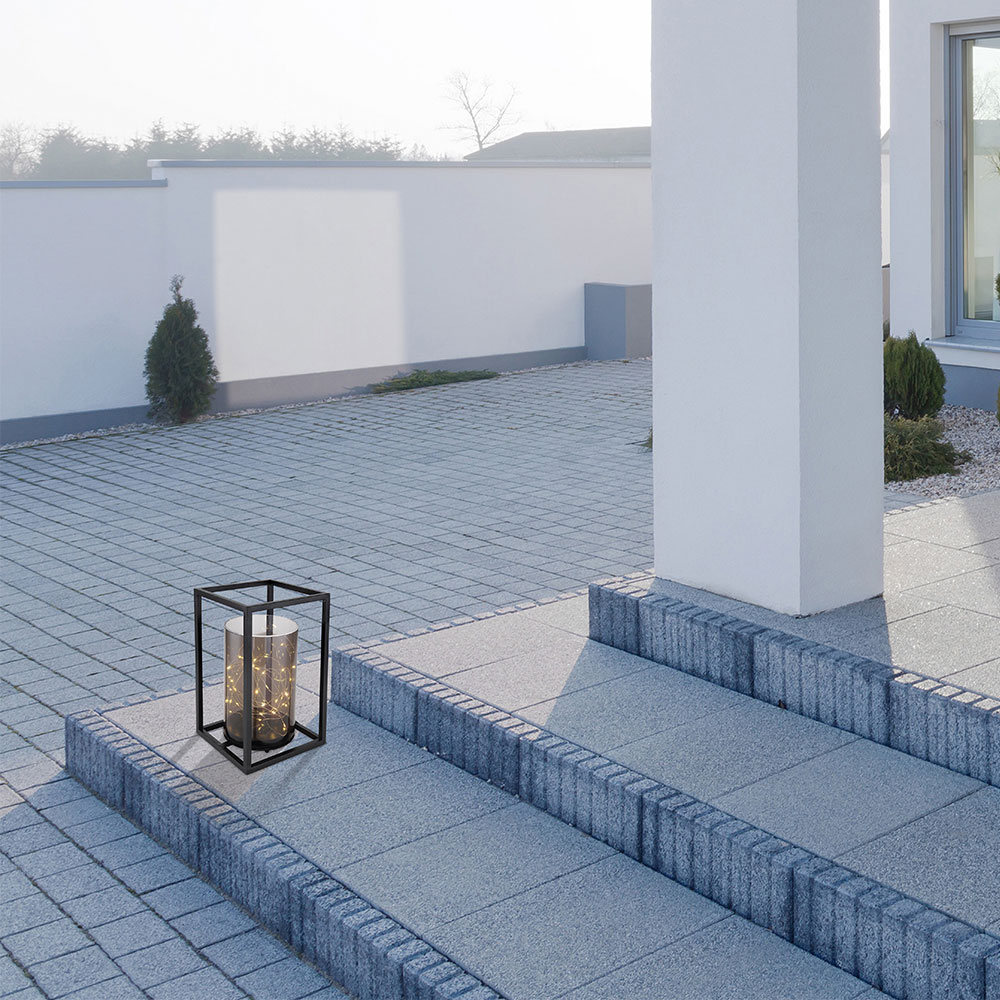 LED Solarleuchte, Gartendeko, schwarz, Lichterkette, H 28 cm
