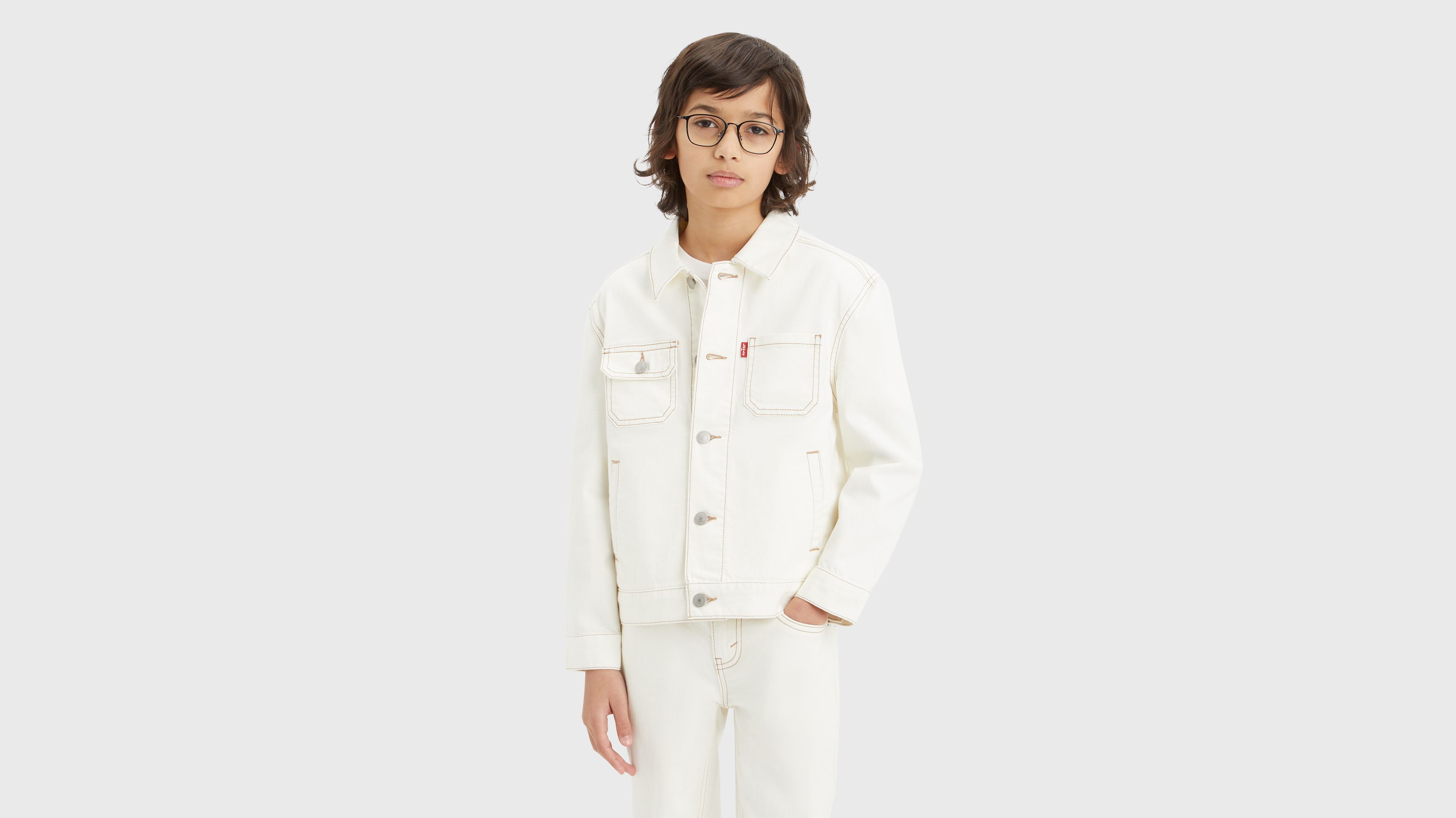 Ado veste Trucker Relaxed Sunrise - Natural - Blanc