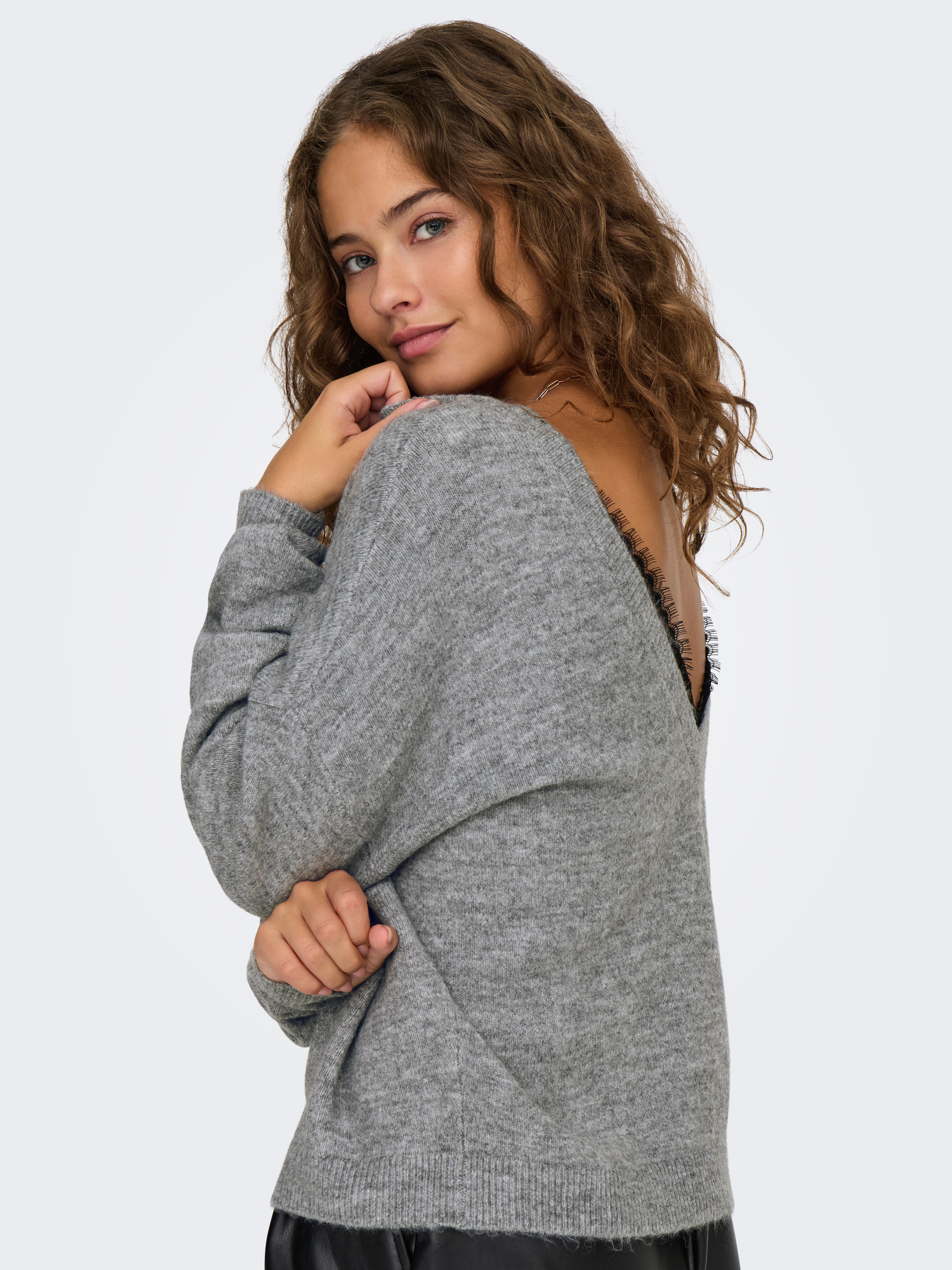 ONLMANIFESTA Strickpullover Light Grey Melange