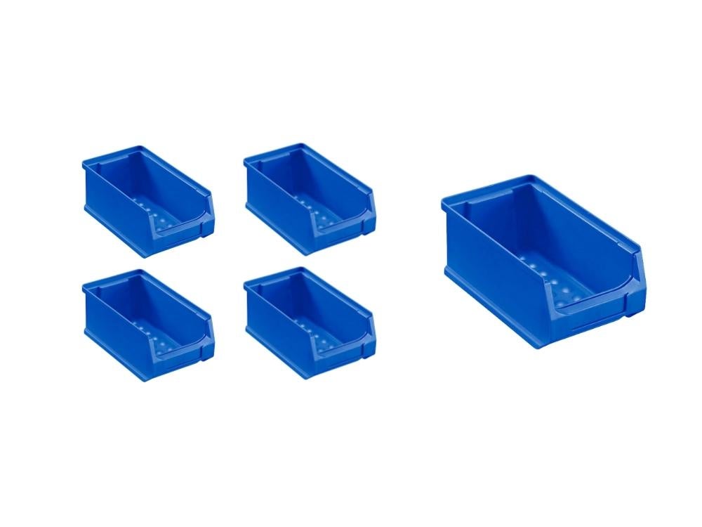 PROREGAL Value Pack 5x Blauwe Opbergdoos 2,0 HxBxD 7,5 x 10 x 17,5 cm 0,8 Liter Opbergcontainer