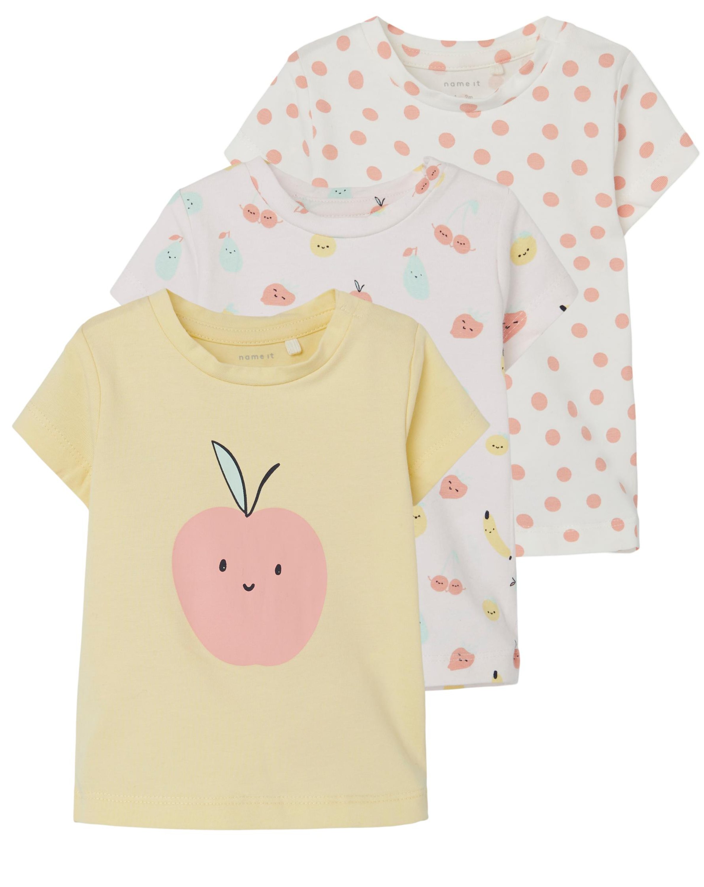 T-Shirt NBFDAIVA 3er-Pack in calcite