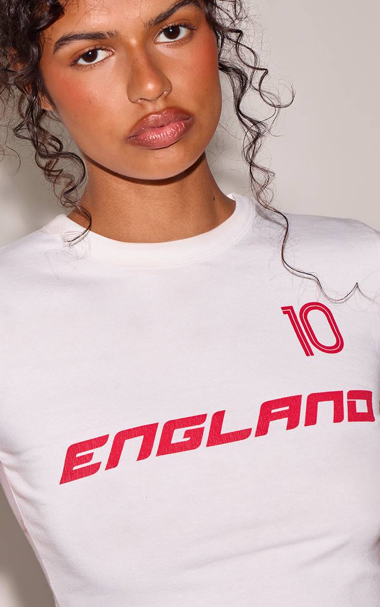 Blanc Crop Top Avec Logo Angleterre