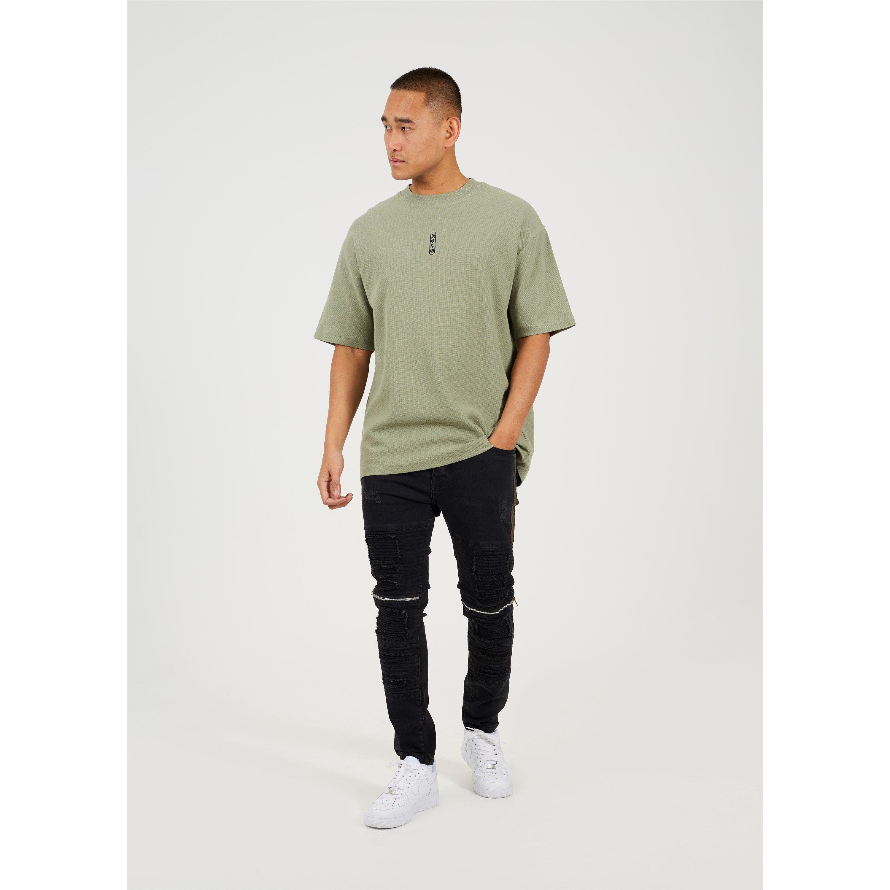 Brave Soul Charcoal Wash Bike Jean with Stitch Detail