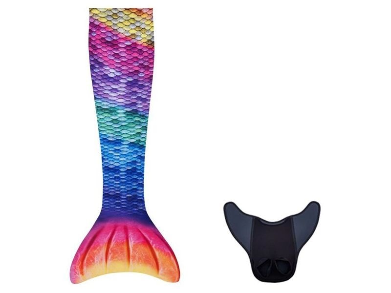 Meili Meerjungfrau-Flosse Rainbow XS Hochwertiger Meerjungfrau-Badeanzug mit Flosse