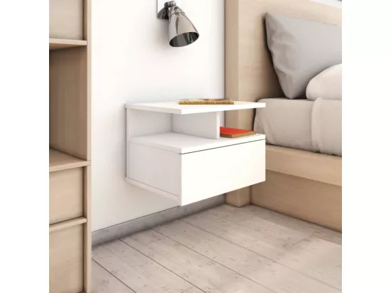 Tables de chevet suspendues 2 pcs Blanc 40x31x27