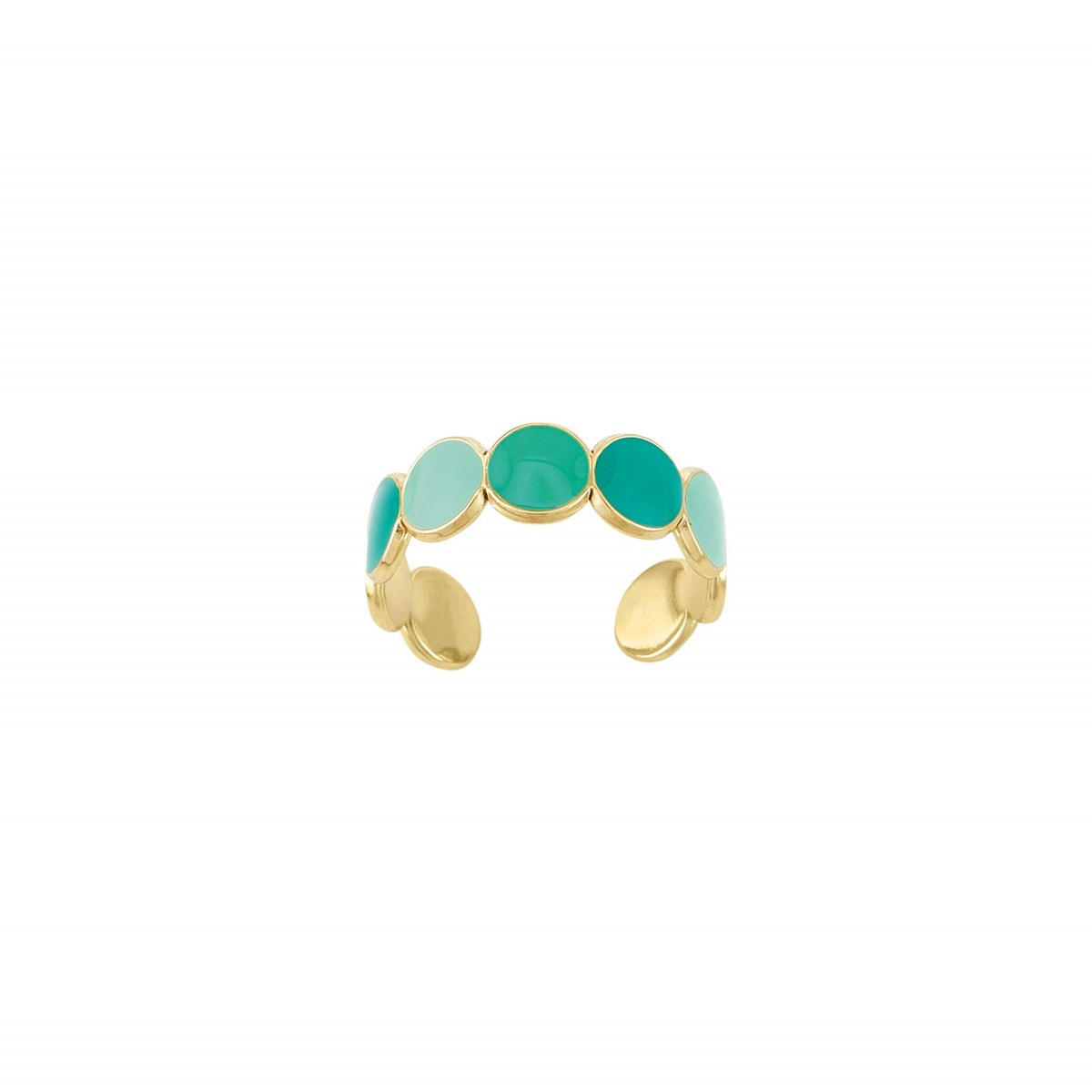 Bague Baia verte acier doré or