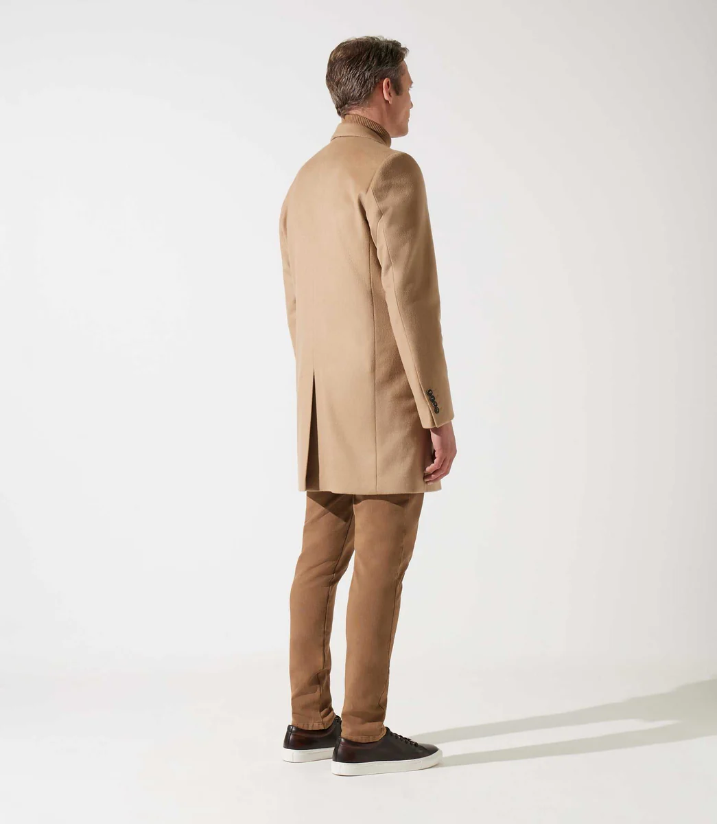 Manteau en laine cachemire camel INDALECIO