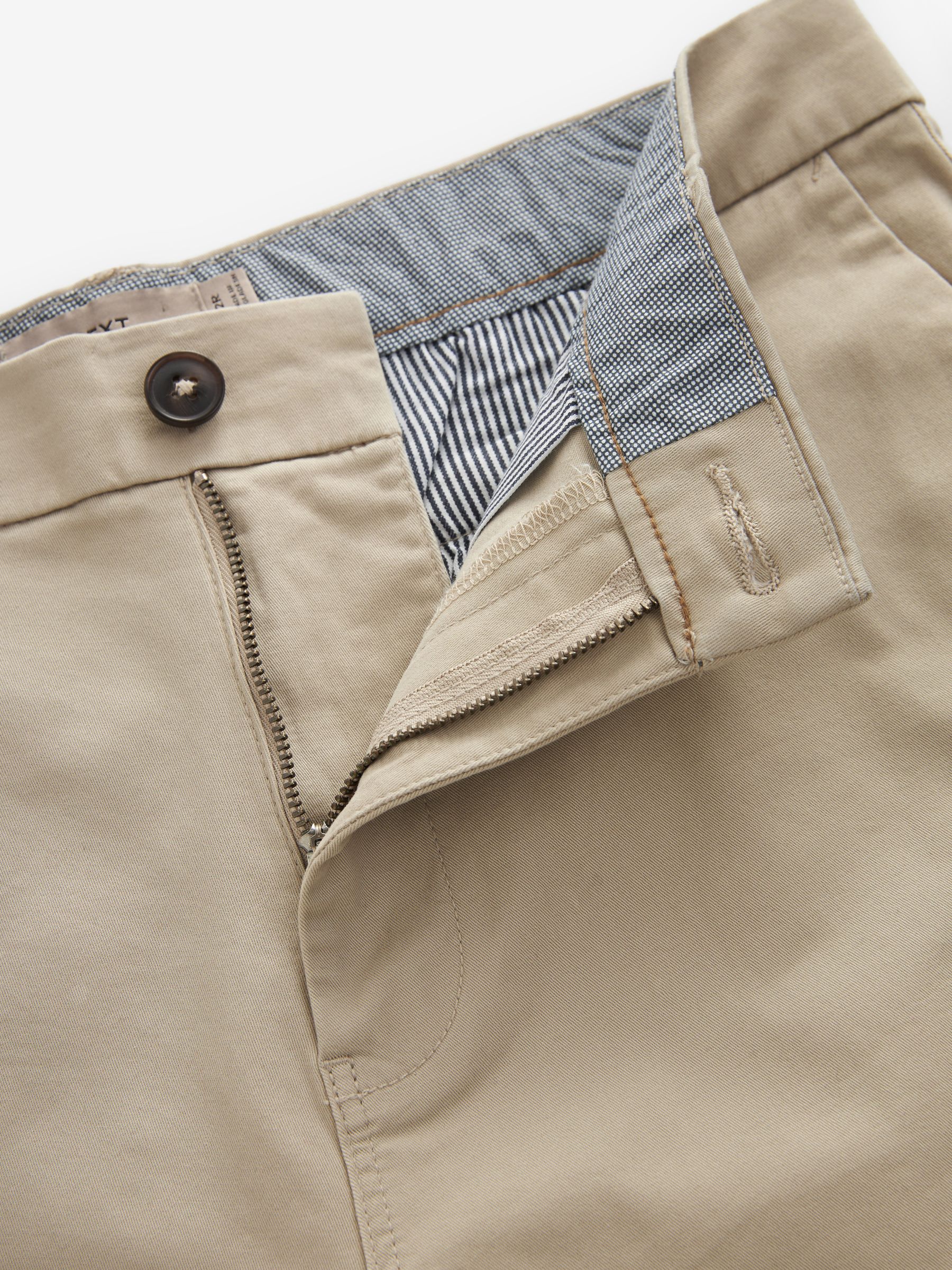 Pastelgeel - Slim Fit - Chinoshort met stretch