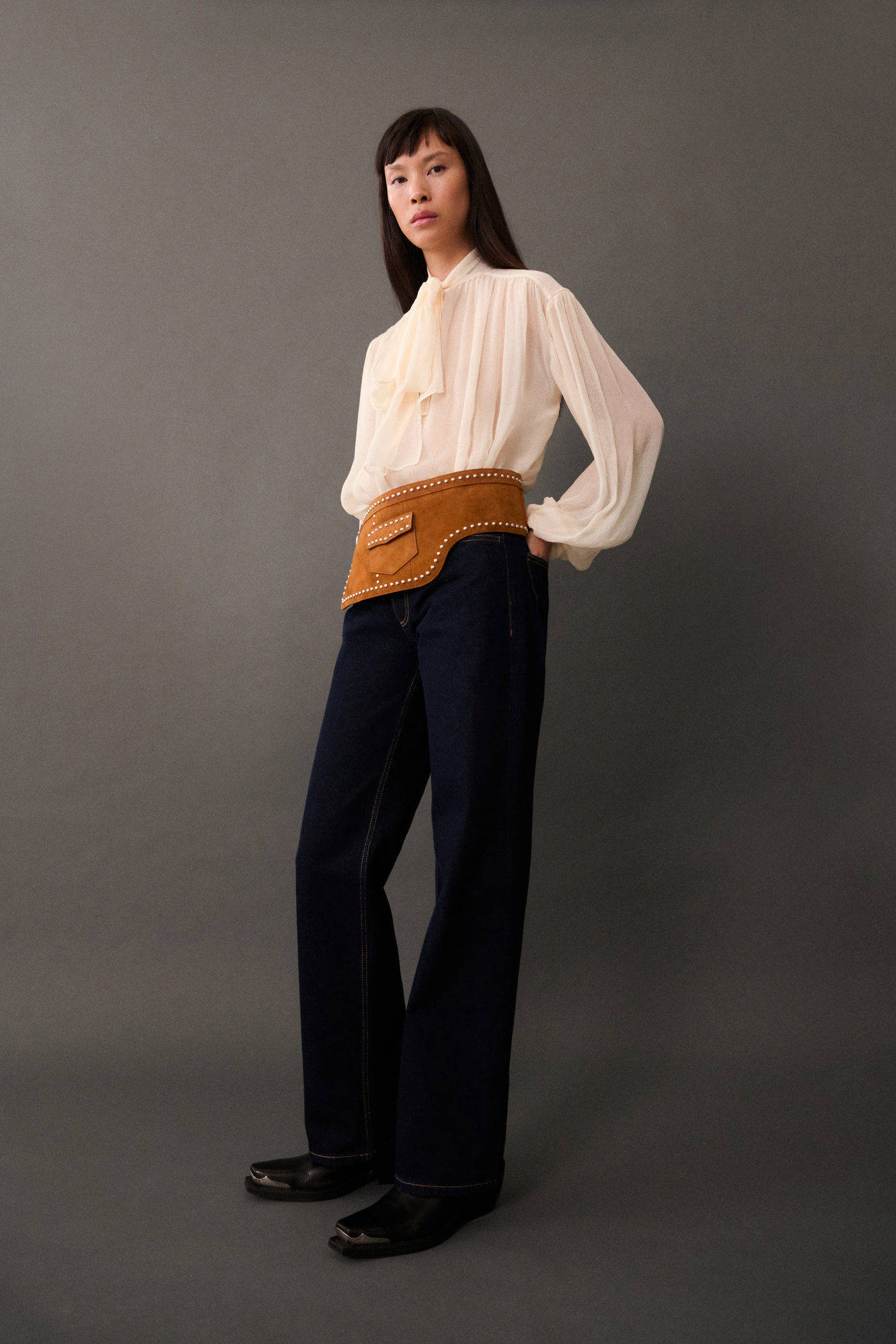 Mango blouse ecru