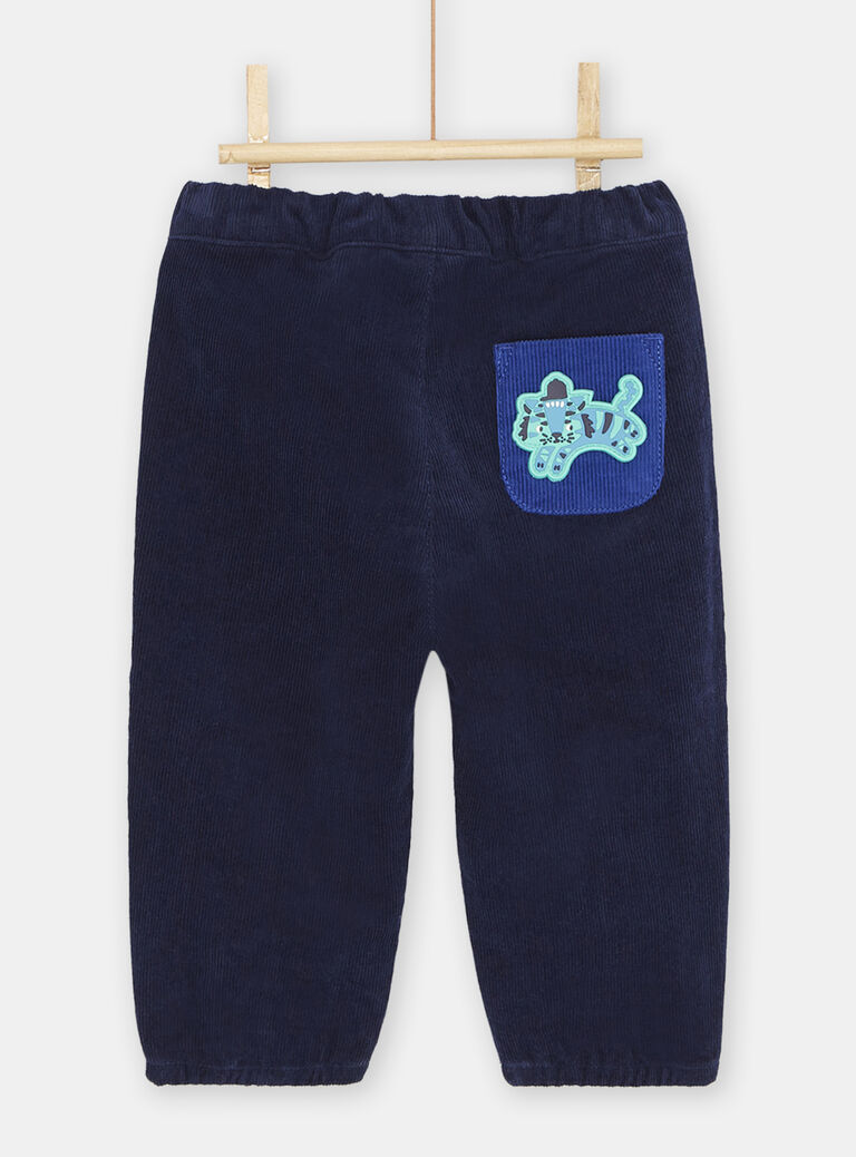 Pantalon en velours bleu foncé bébé garçon