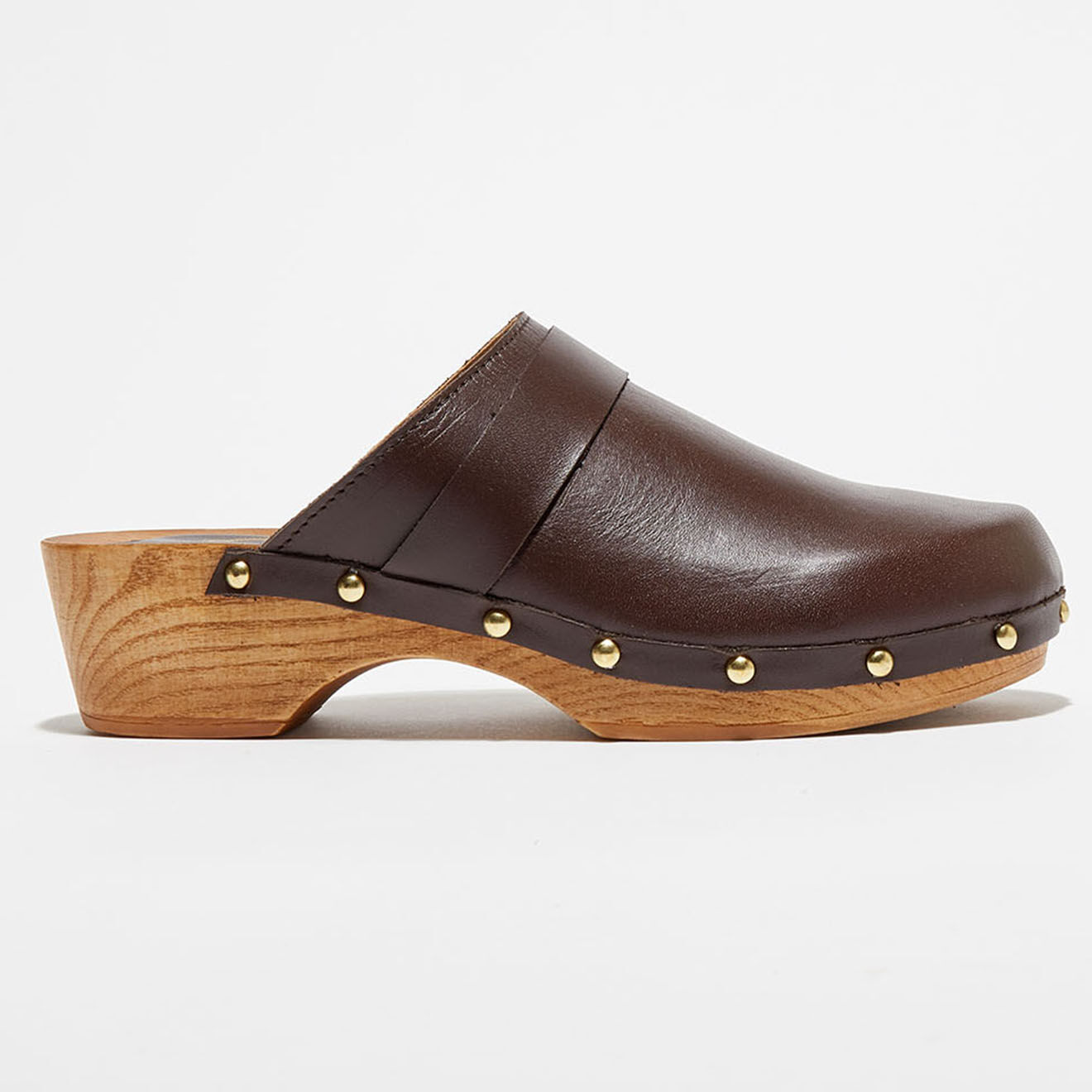 Apologie Studio Sabots en Cuir Paige marron foncé - Talon 4.5 cm