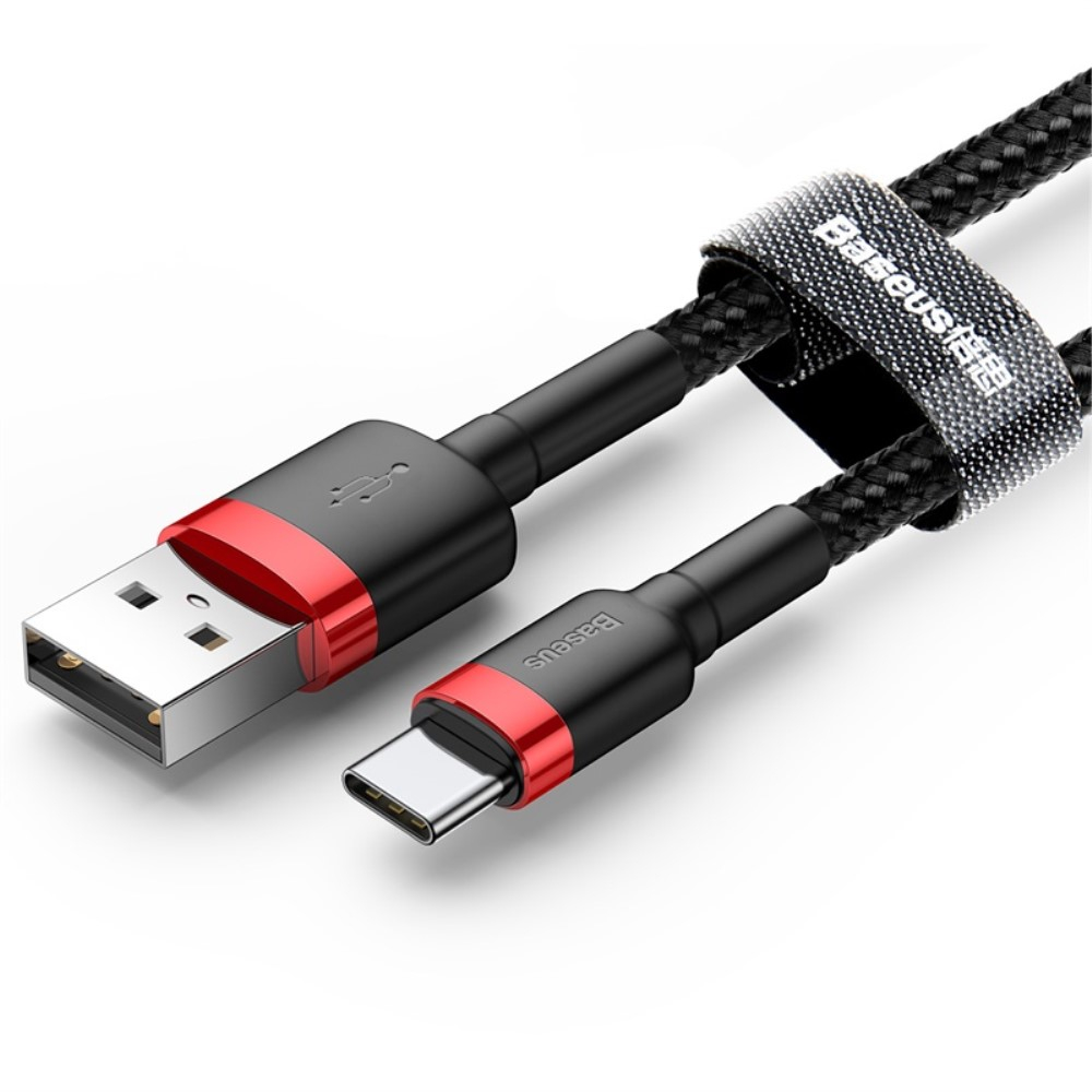 (2m / 2A) USB C auf USB A 480Mbps Schnellladekabel Datenkabel - Schwarz / Rot