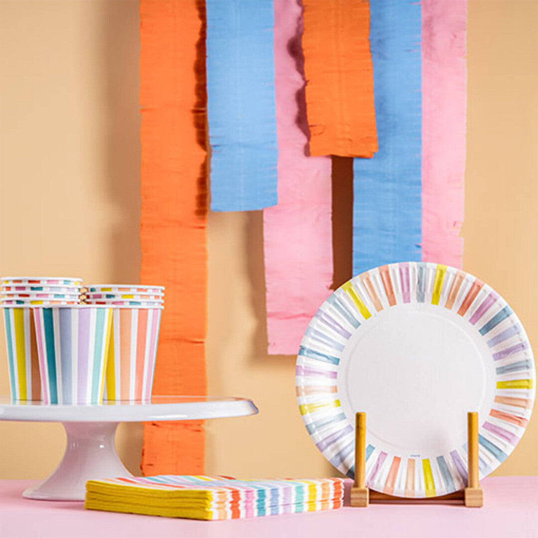 Bekers pastel gestreept – 6st