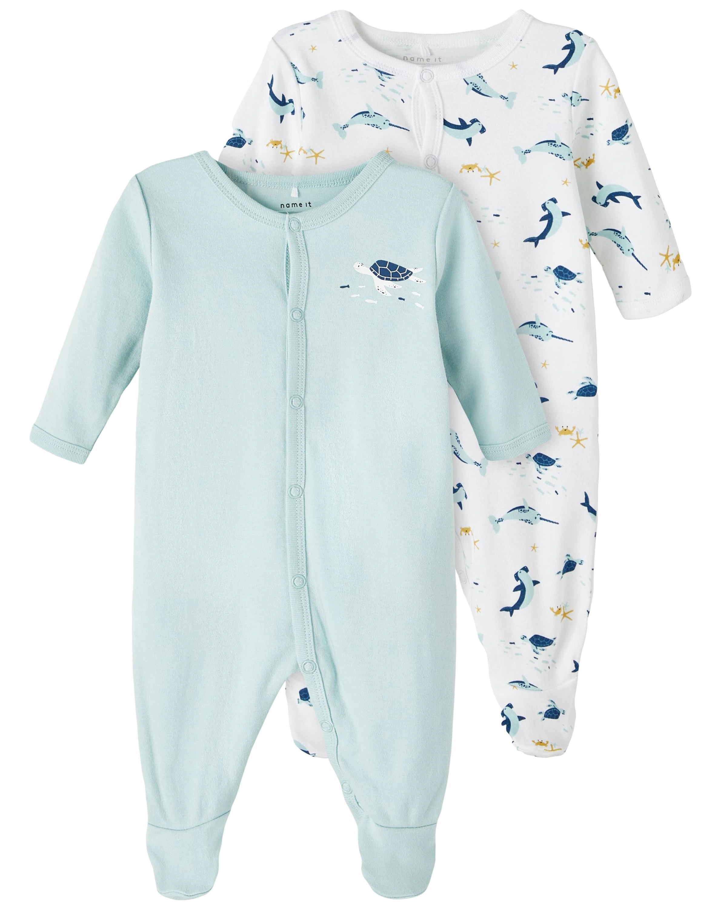 Schlafstrampler NBMNIGHTSUIT mit Fuß 2er Pack in blue haze