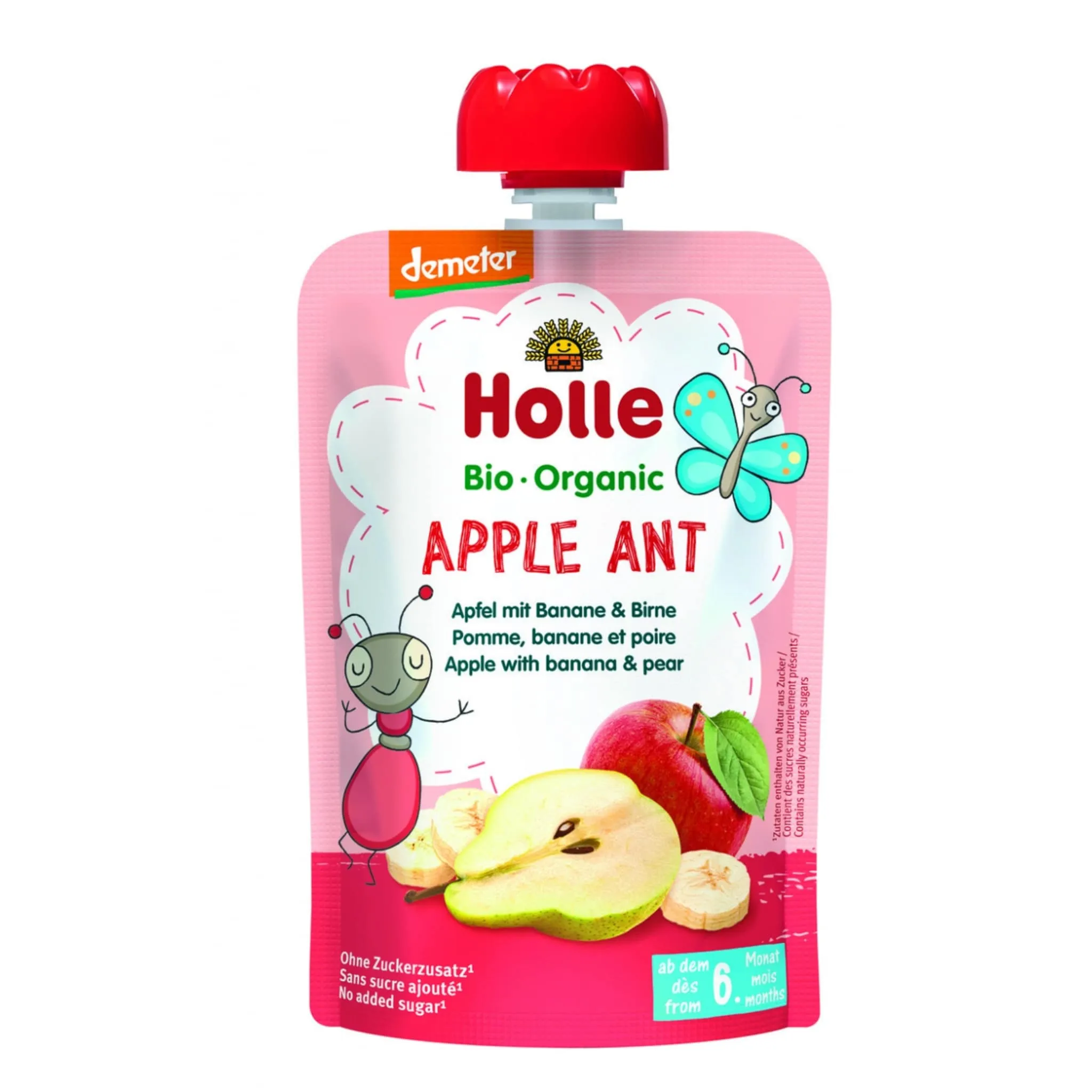 Holle Purée Bio - Apple Ant - Pomme avec Banane & Poire (À partir de 6 mois)