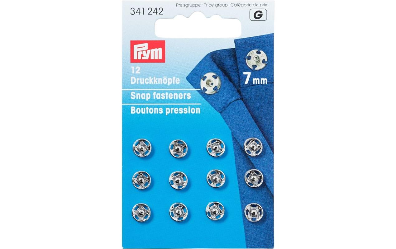 Druckknöpfe Silber, 7 mmAnnähdruckknöpfe für Bekleidung und Accessoires