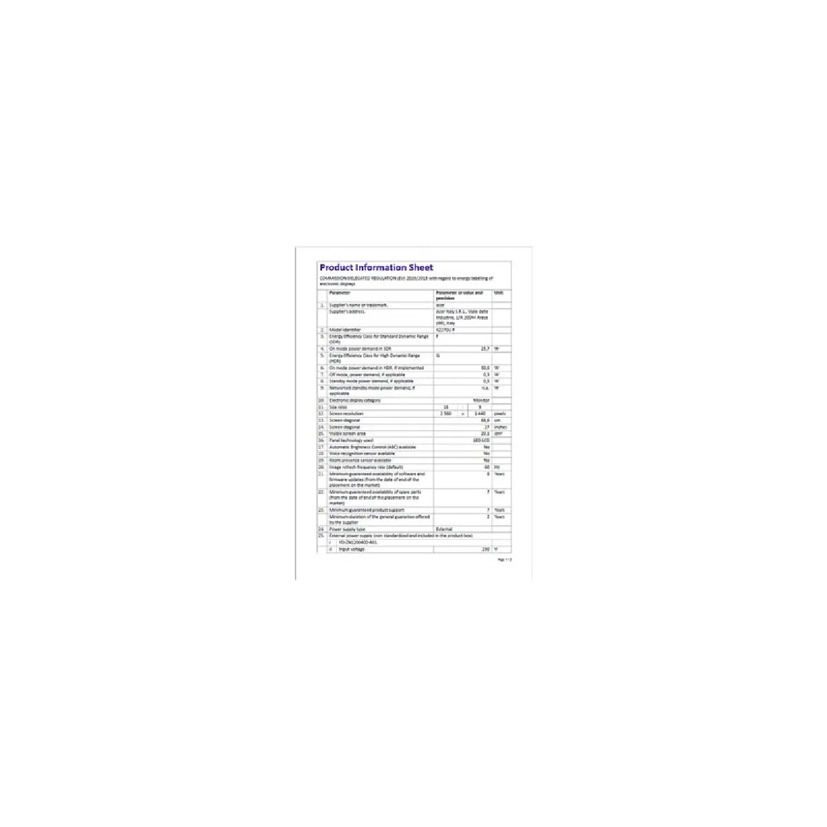 ACER Nitro XZ270UPbmiiphx