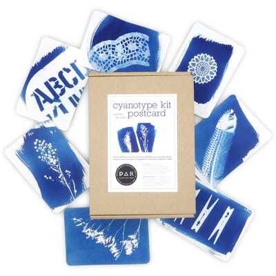 Postkartenset DIY Cyanotypie