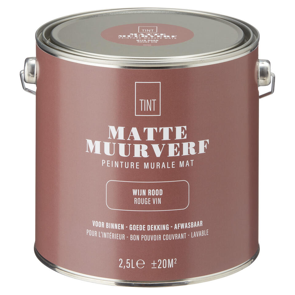 Muurverf Mat Wijn Rood 2.5 l