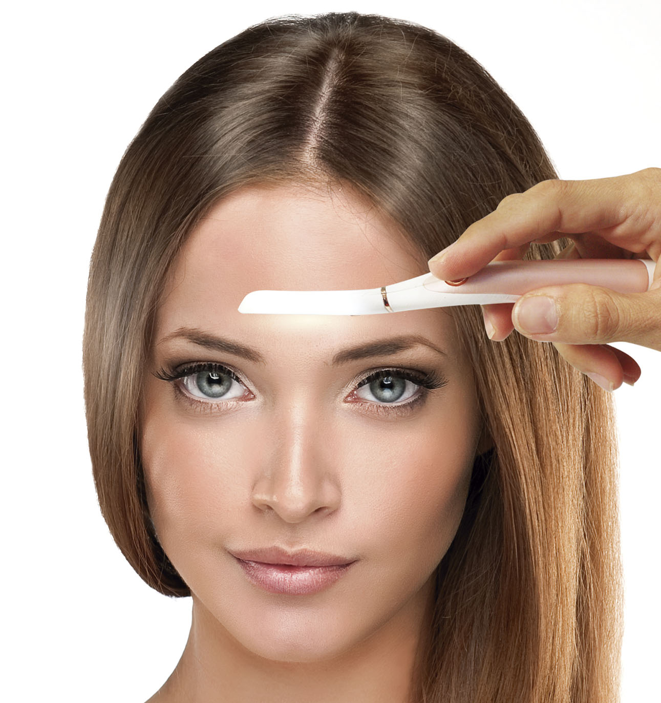 Dermaplaning System Gesichtshaar Rasierer Dermaplaner (Batteriebetrieben) - Weiss / Rosa