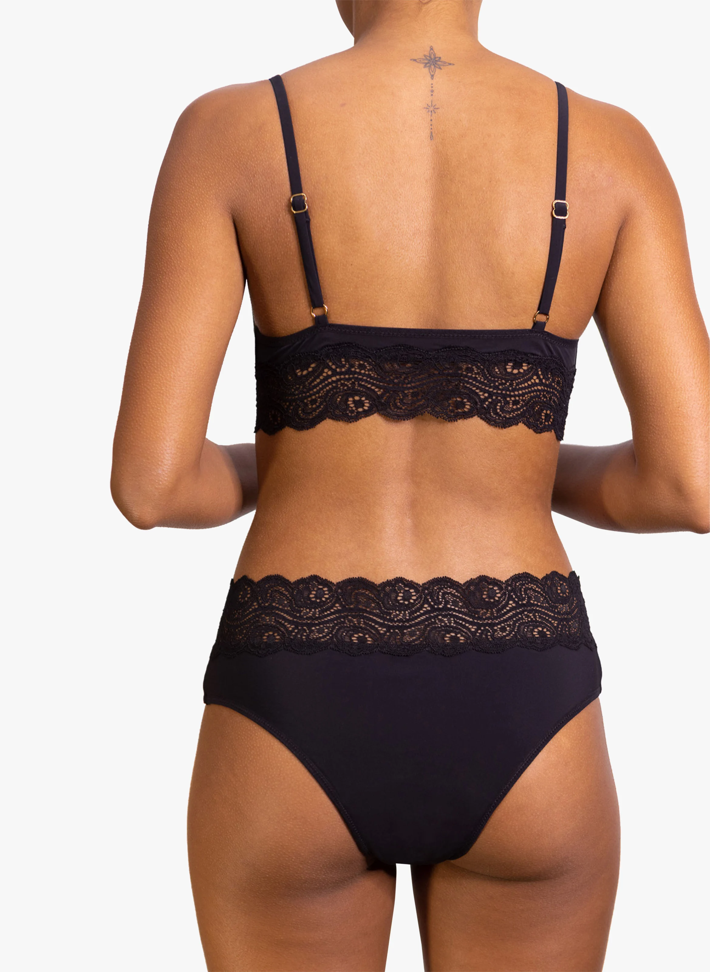 ANTHEIA - Culotte menstruelle flux abondant en dentelles| Noir