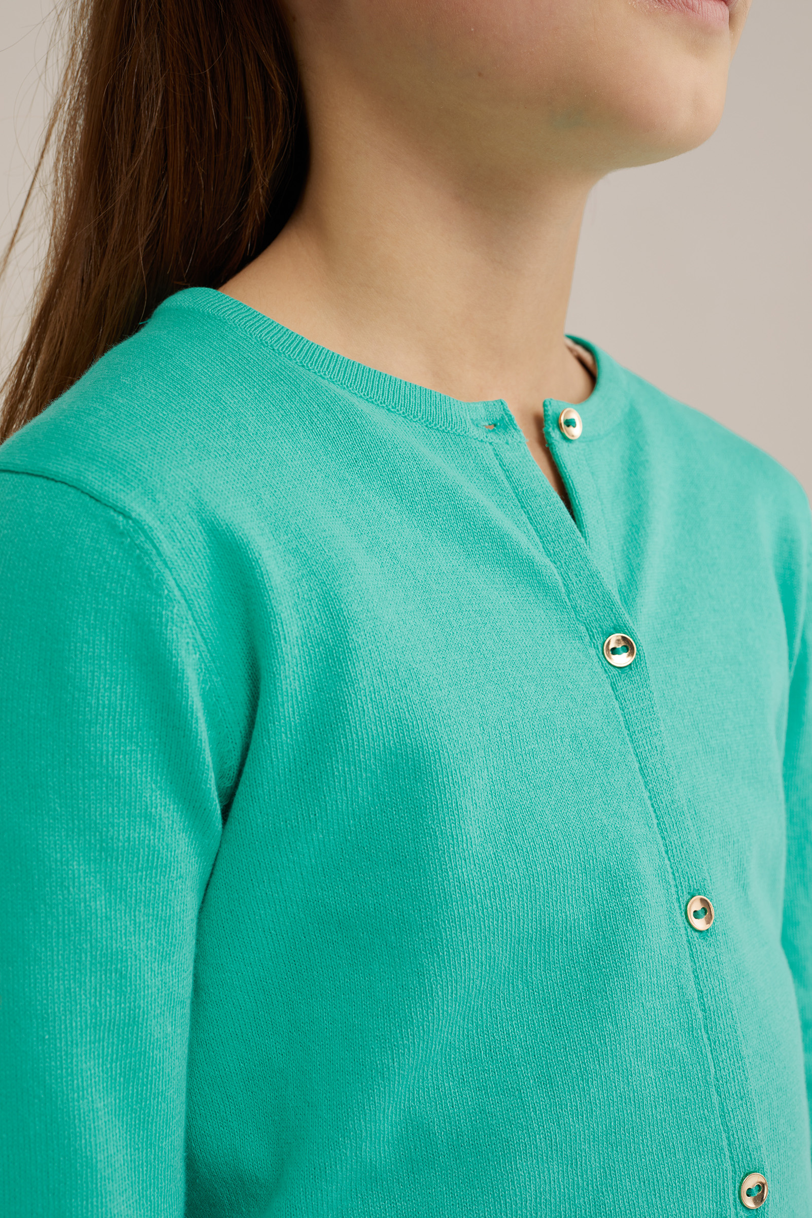 Meisjes gebreide vest WE Fashion Groenblauw
