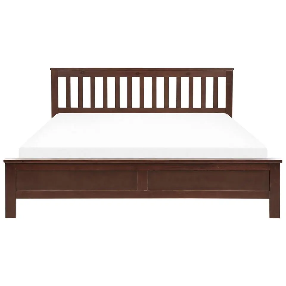 MAYENNE - Tweepersoonsbed - Donkerbruin - 180 x 200 cm - Dennenhout