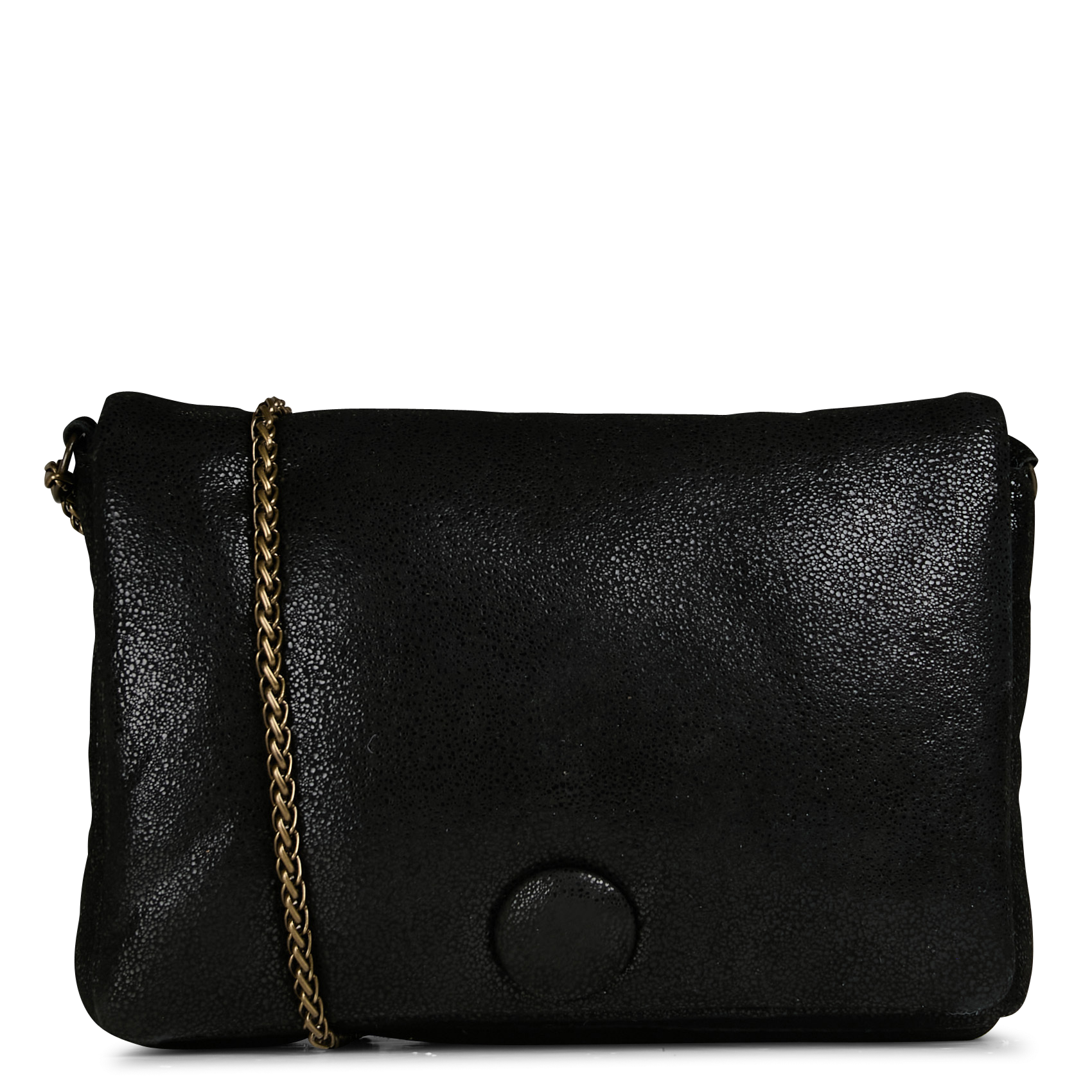 RILLO - Sac bandoulière en cuir velours | Noir