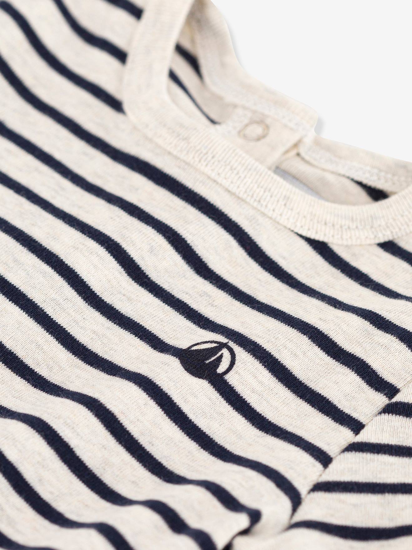PETIT BATEAU camiseta bege de algodão orgânico de manga curta