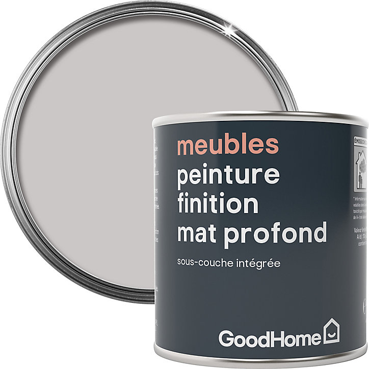 Peinture de rénovation meubles GoodHome blanc White Plains mat profond 125ml