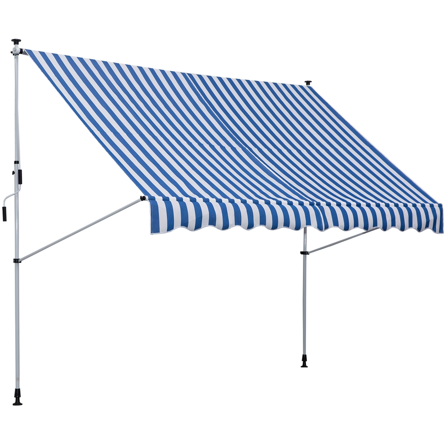Outsunny Klemmmarkise mit Faltarm blau