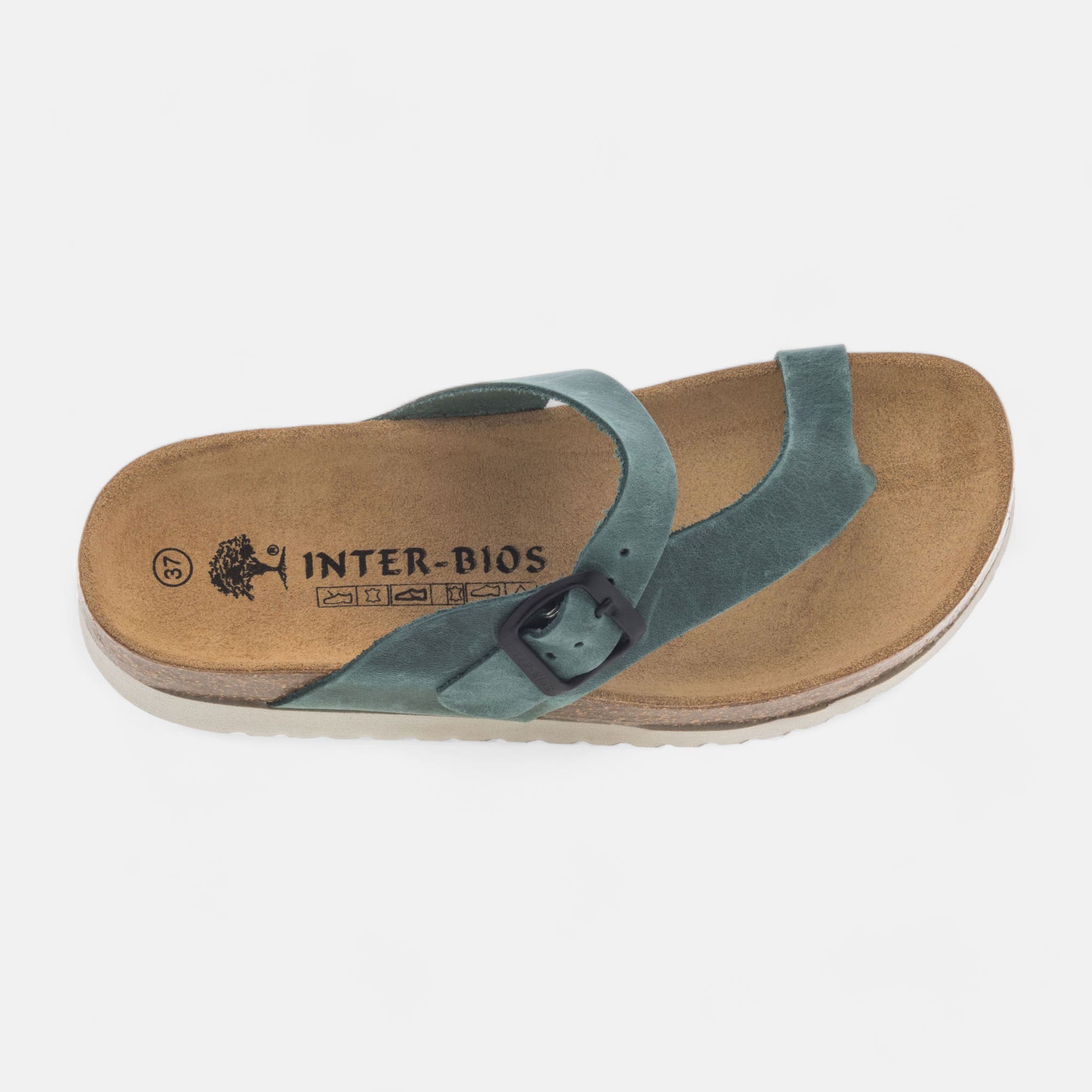 Mules semelle liège Femme en cuir jeans