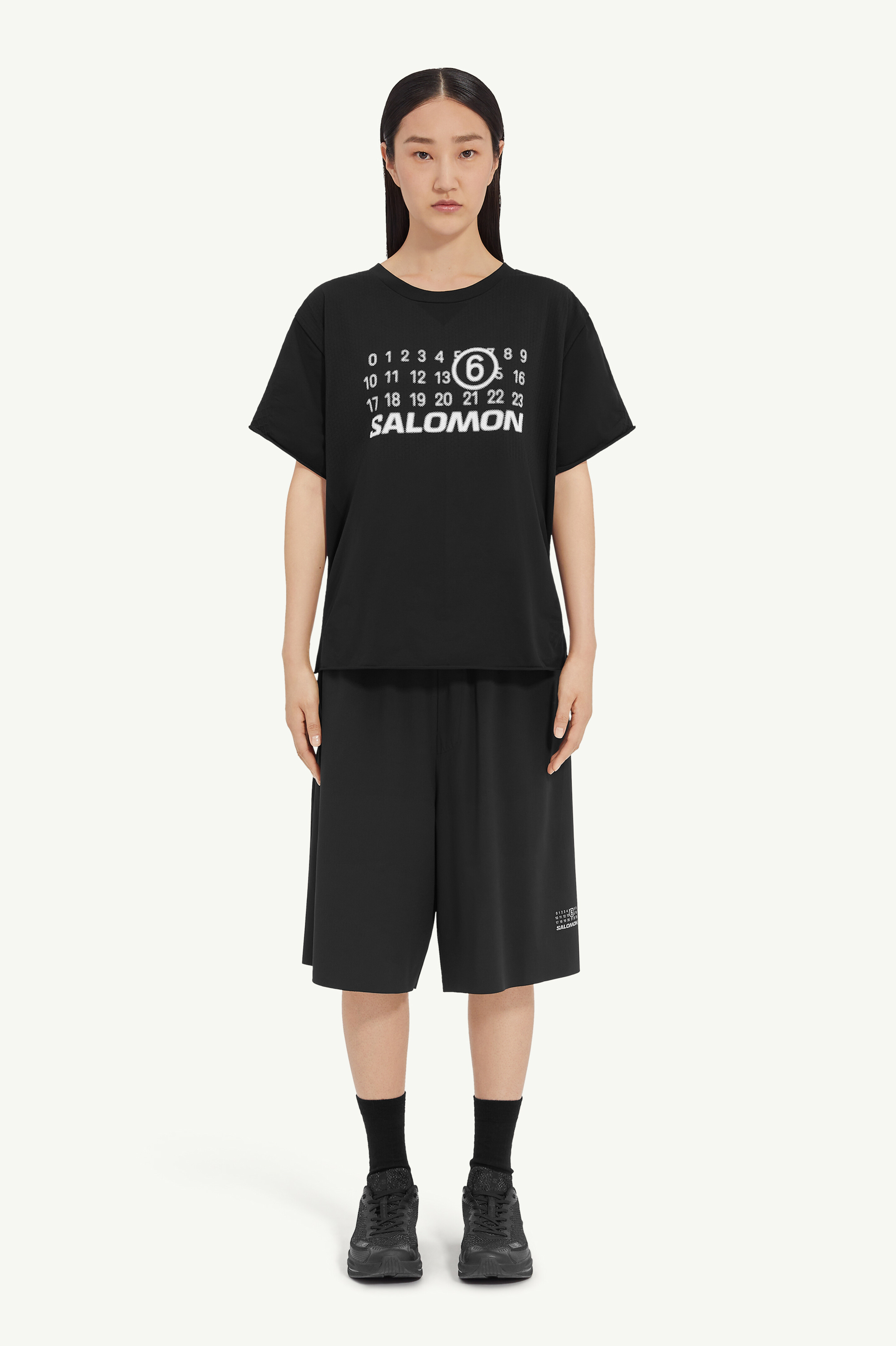 Black Nylon Seamless T-Shirt Noir