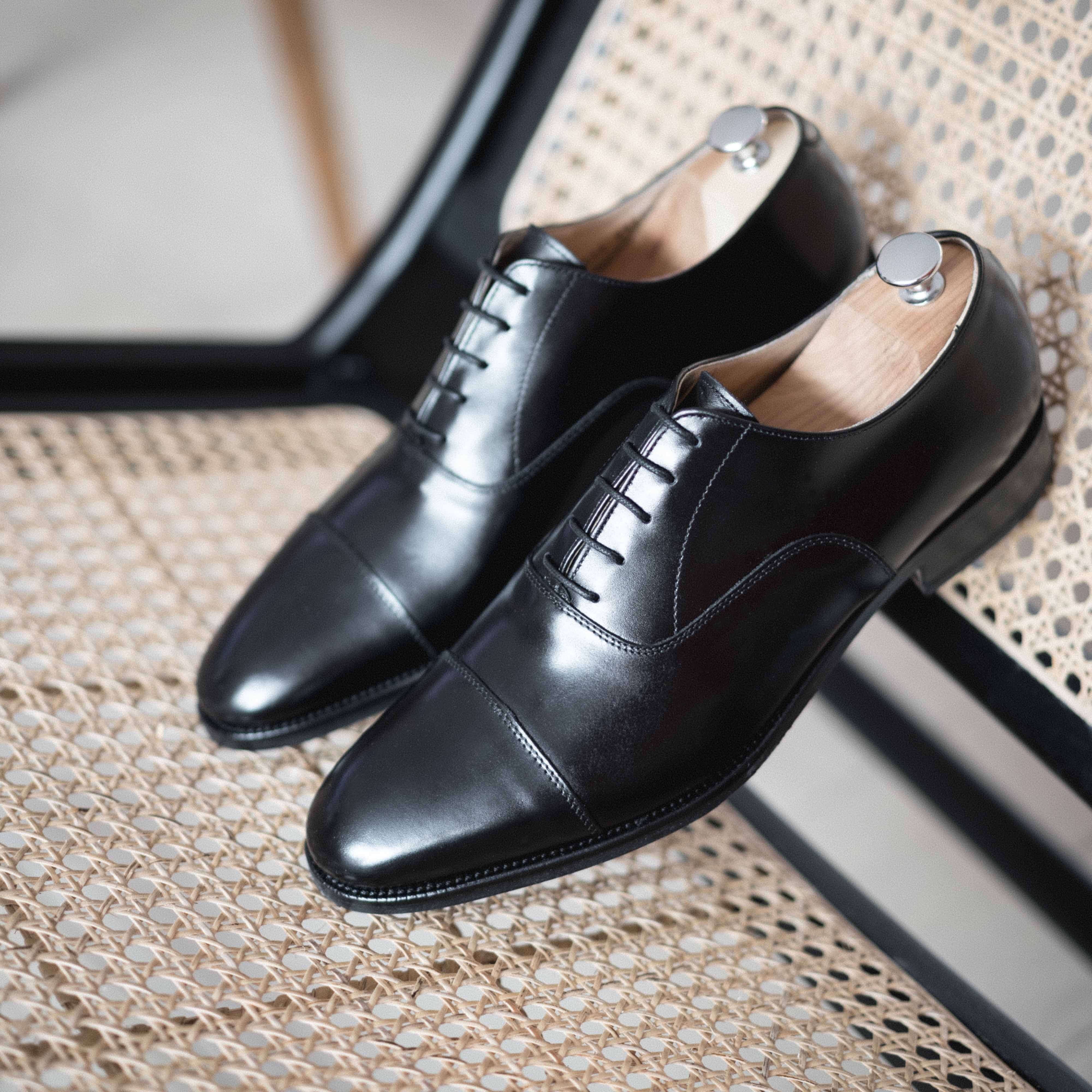 Parker-Richelieu en cuir noir