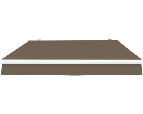 SOLUNA knikarmscherm Proof 2,5x2 Stoffen design 7559 Frame RAL 9010 Zuiver wit Aandrijving rechts incl. slinger
