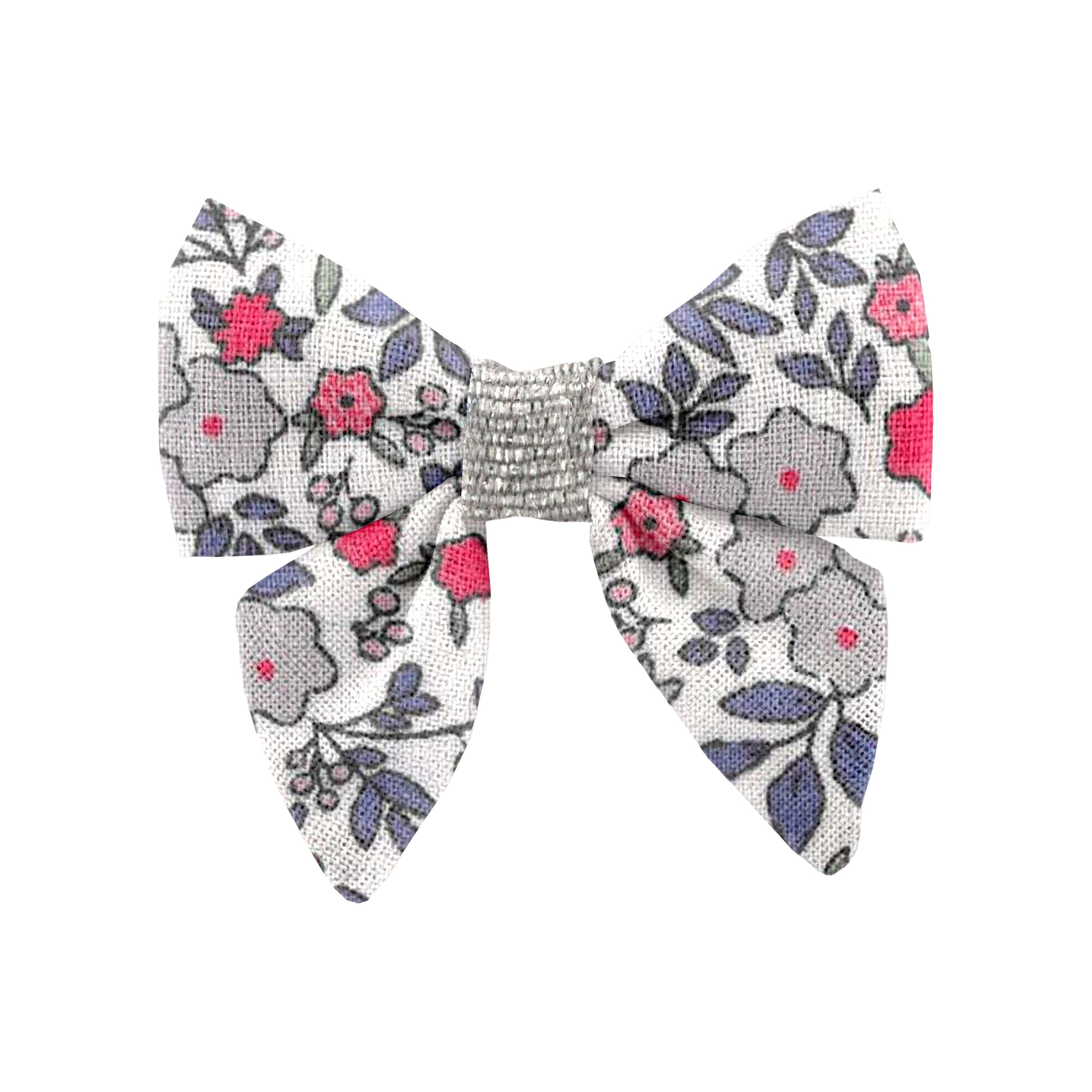 Barrette Mini Noeud Papillon Serenade Rouge Gris