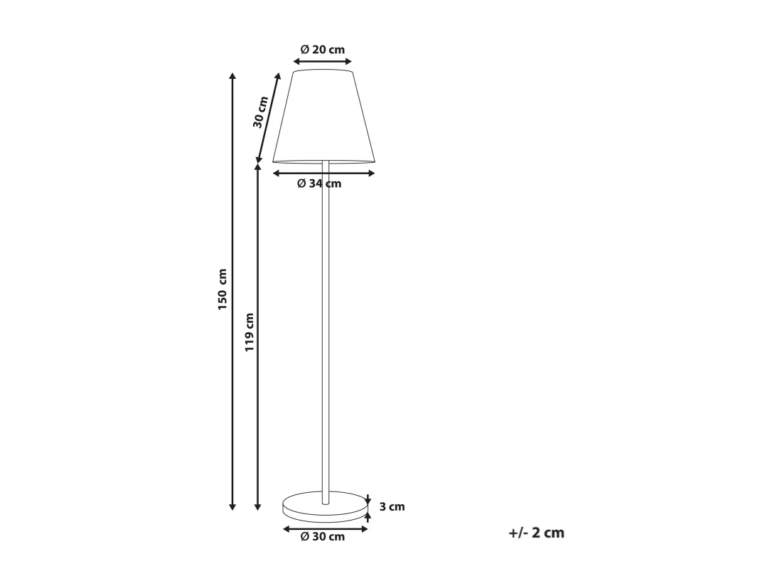 Lampadaire solaire d'extérieur à LED FONESCA Blanc